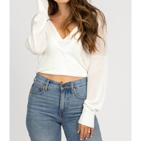 NEW MABLE layered attached knit top in white - Picture 3 of 6